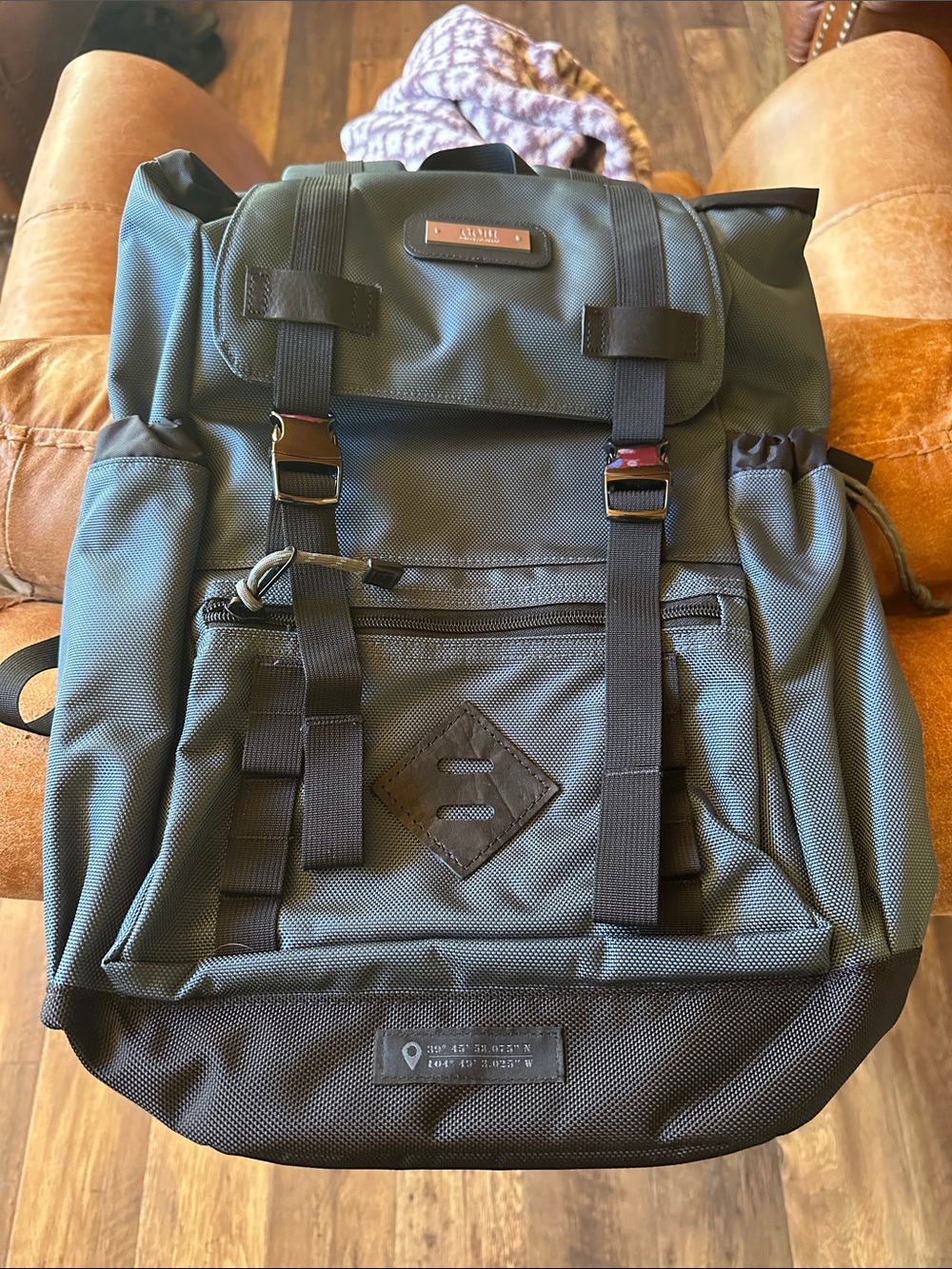 Stylish Black Men's Roll-Top Backpack by Gobi